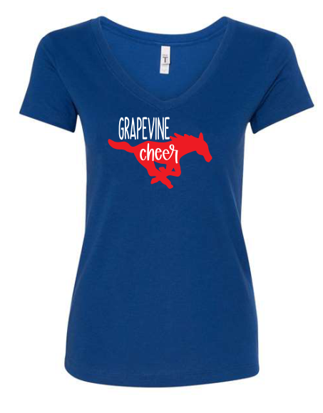 GHS Cheer Ladies Fitted V-Neck Retro image 0