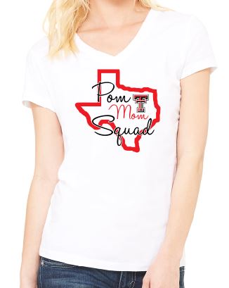 Pom Mom TX V Neck FITTED Short Sleeve image 0